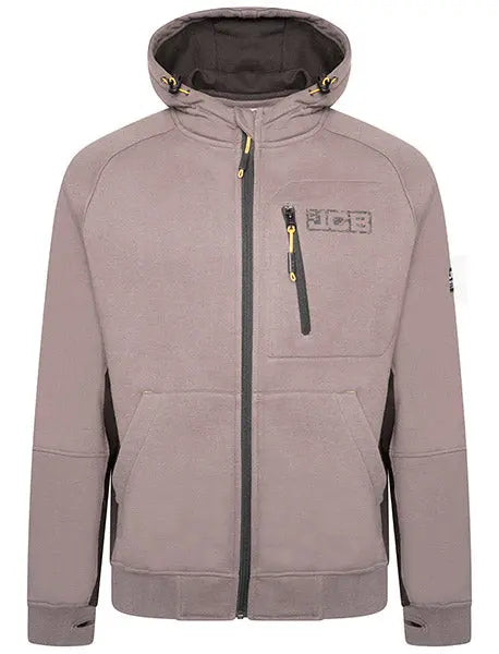 Jcb Workwear Trade Zip Thru Hoodie Dk9 S - Grey S - Customisable Sweatshirts