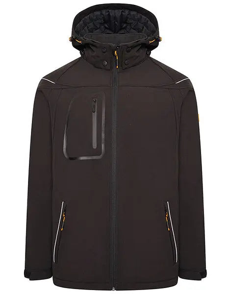 Jcb Workwear Trade Hooded Softshell Jacket D Ml - Black - Customisable Jacket