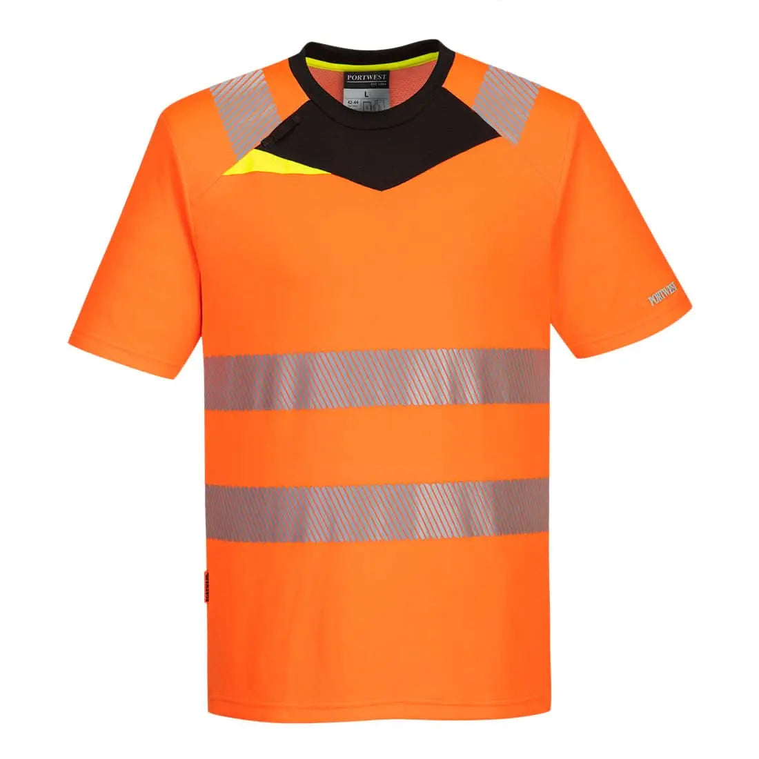 Portwest Dx4 Hi-vis T-shirt DX413 - Orange Black - Customisable Hi-Vis T-Shirts