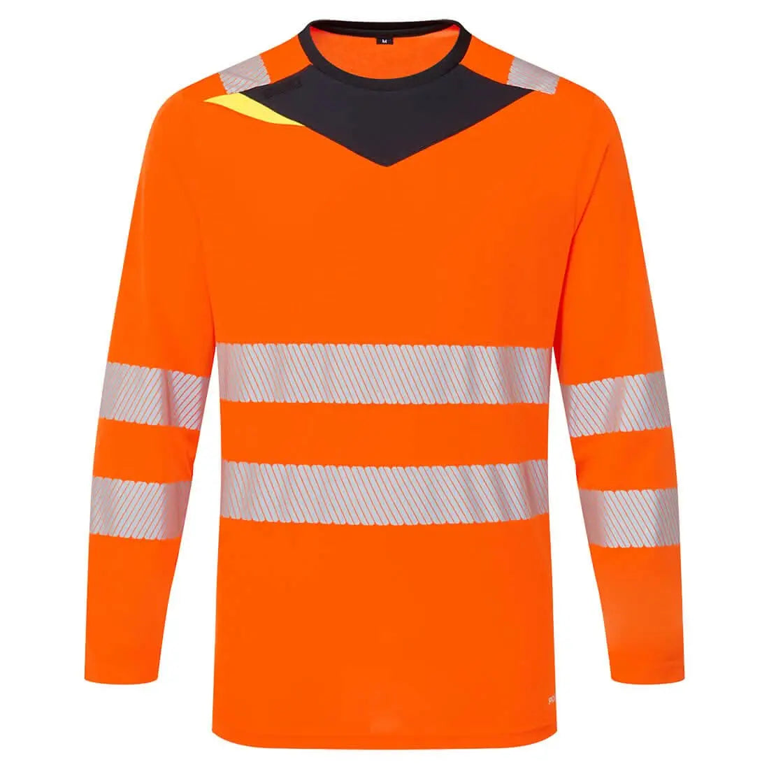 Portwest Dx4 Hi Vis T Shirt LS DX416 - Orange Black - Customisable Hi-Vis T-Shirts