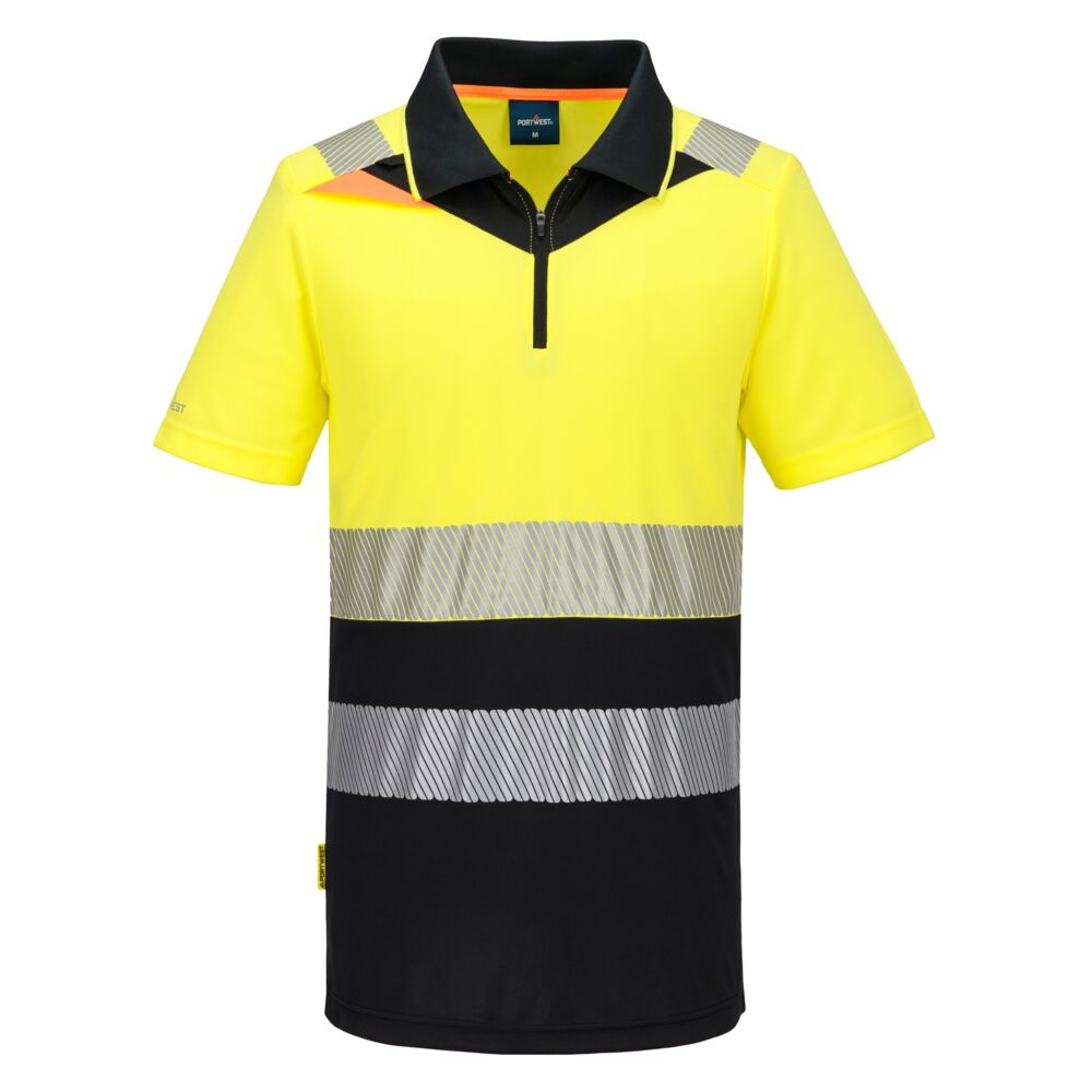 Dx4 Hi Vis Zip Class 1 Polo Shirt S/S |  Portwest