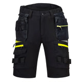 Portwest Dx4 Detachable Holster Pocket Shorts DX444 - Black - Customisable Shorts