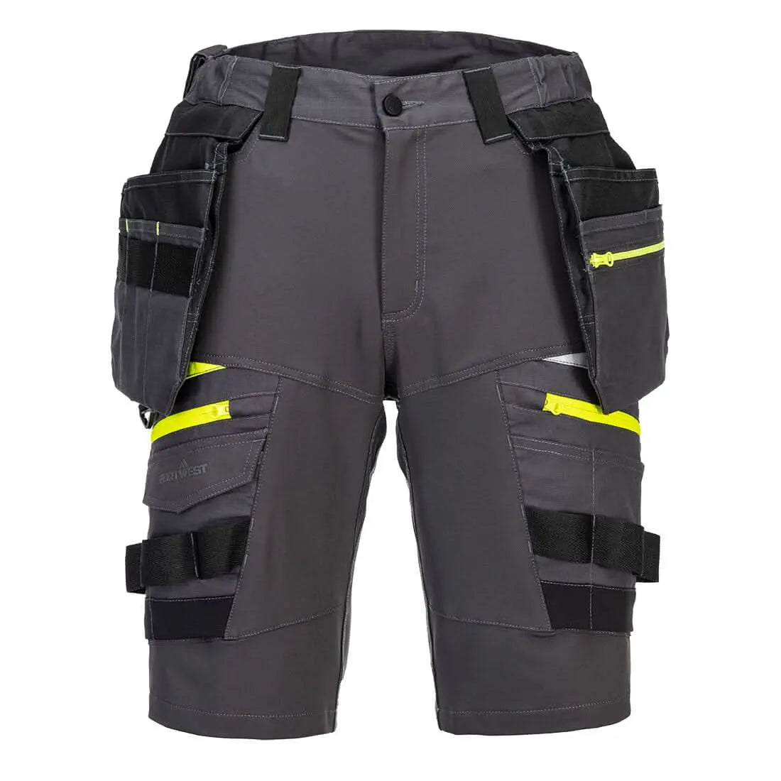 Portwest Dx4 Detachable Holster Pocket Shorts DX444 - Metal Grey - Customisable Shorts