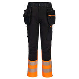 Portwest Dx4 Hi Vis Class 1 Detachable Holster Pocket Craft Trousers DX457 - Orange Black - Customisable Hi-Vis Trousers