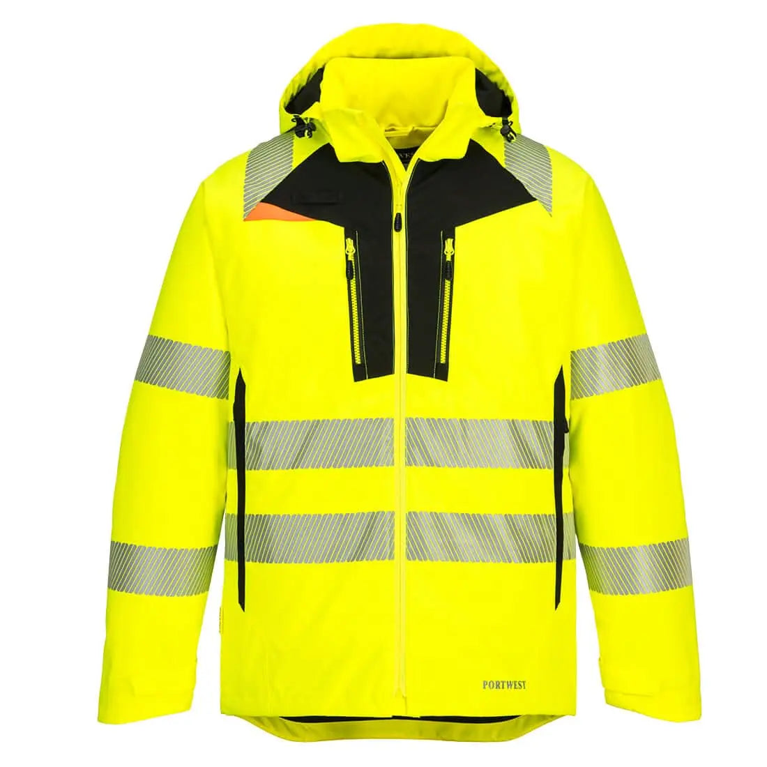 Portwest Dx4 Hi Vis Winter Jacket DX461 - Yellow Black - Customisable Jacket