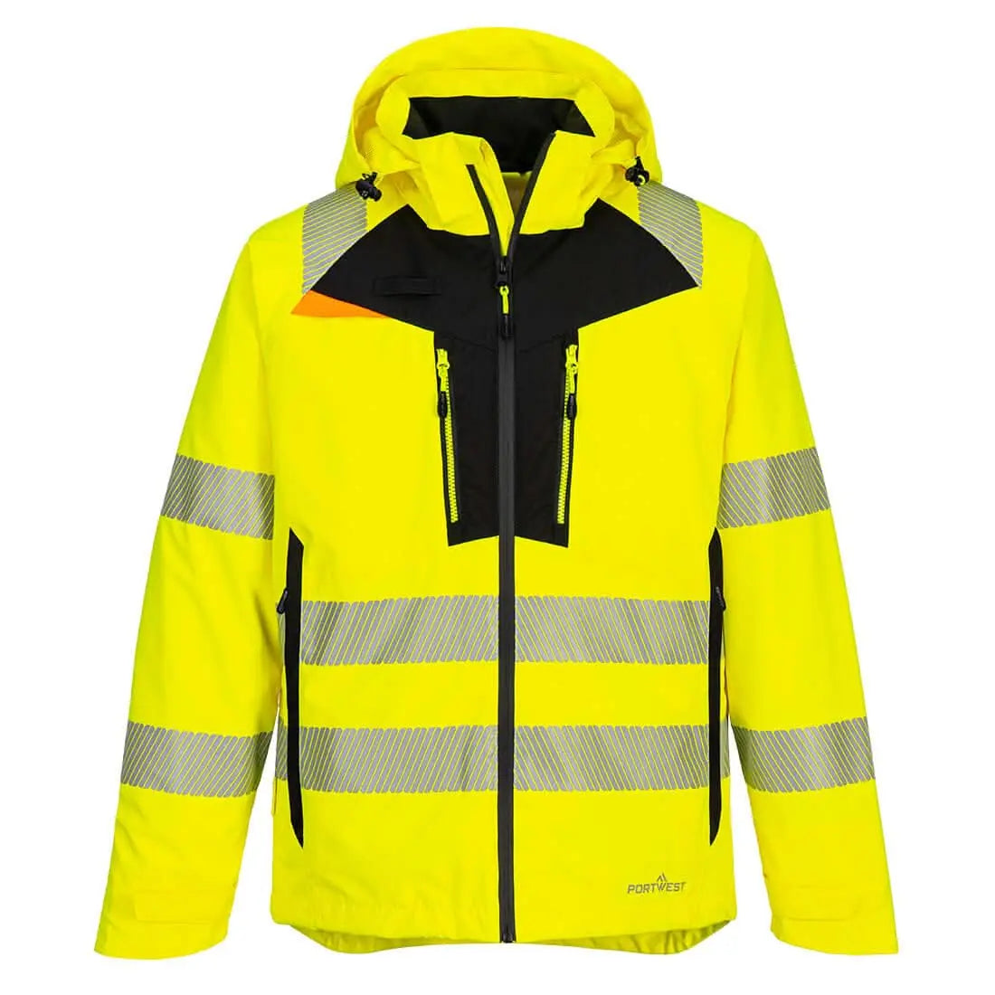 Portwest Dx4 Hi Vis Rain Jacket DX462 - Yellow - Customisable Jacket