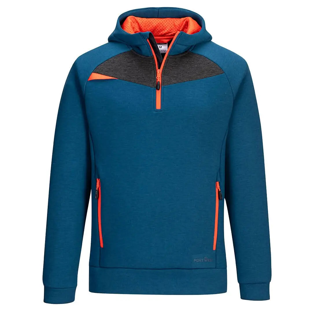 Portwest Dx4 14 Zip Hoodie DX467 - Metro Blue - Customisable Hoodies