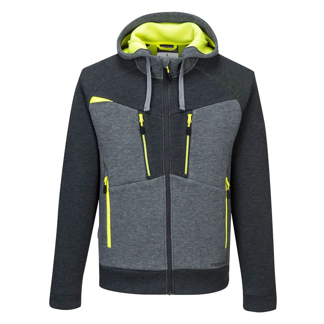 Portwest Dx4 Zipped Hoodie DX472 - Metal Grey - Customisable Hoodies