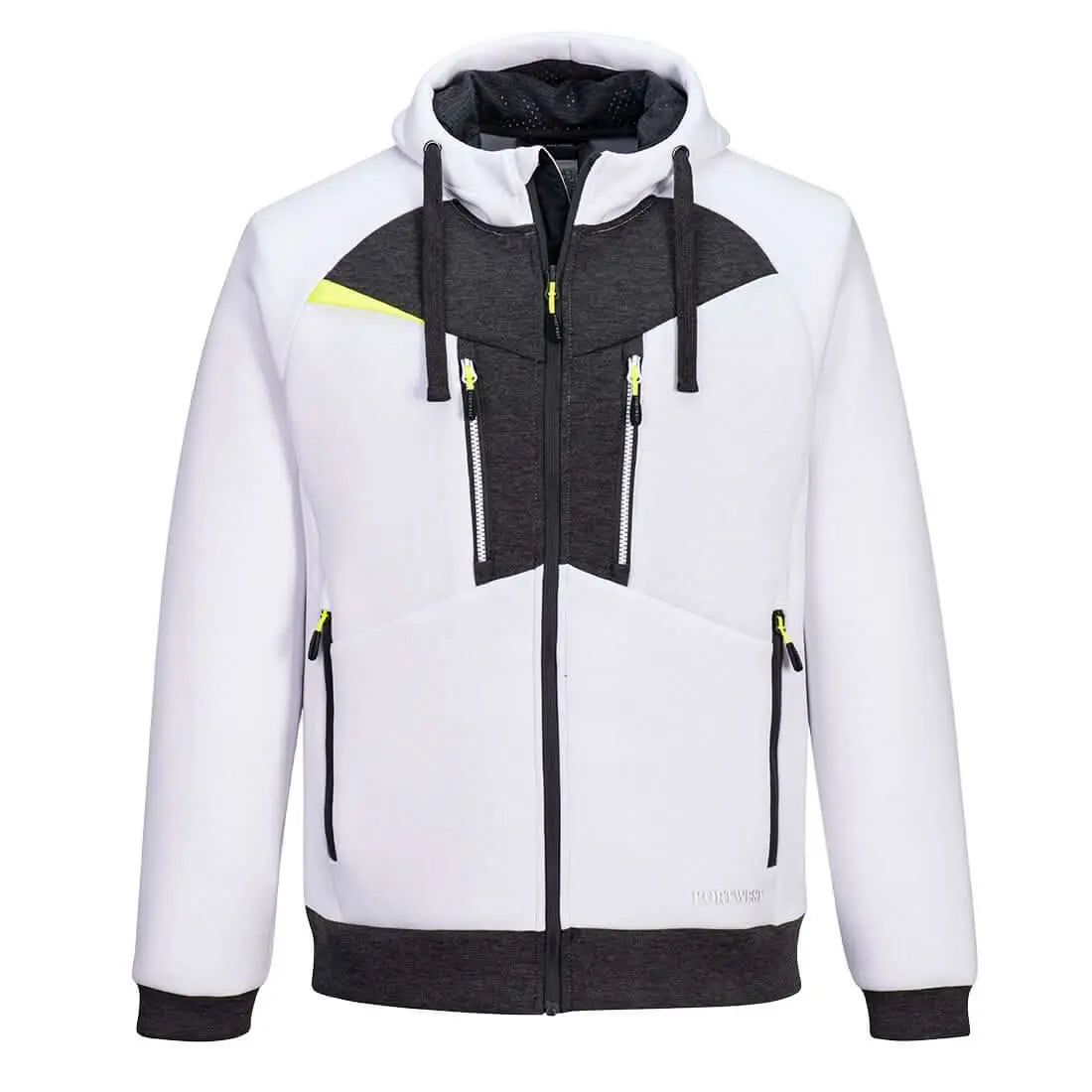 Portwest Dx4 Zipped Hoodie DX472 - White - Customisable Hoodies