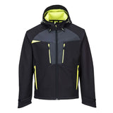 Portwest Dx4 Hooded Softshell 3L DX474 - Black - Customisable Hi-Vis Jackets