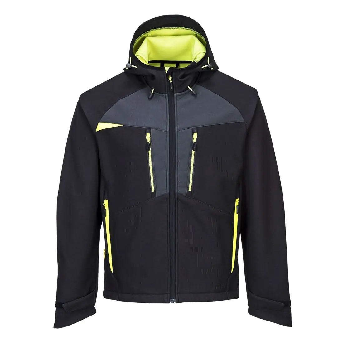 Portwest Dx4 Hooded Softshell 3L DX474 - Black - Customisable Hi-Vis Jackets