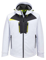 Portwest Dx4 Hooded Softshell 3L DX474 - White - Customisable Hi-Vis Jackets