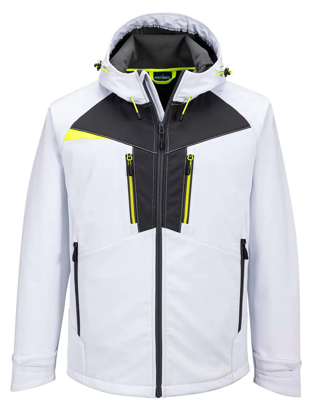 Portwest Dx4 Hooded Softshell 3L DX474 - White - Customisable Hi-Vis Jackets