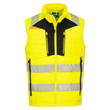 Portwest Dx4 Hi Vis Hybrid Baffle Bodywarmer DX479 - Yellow Black - Customisable Bodywarmer