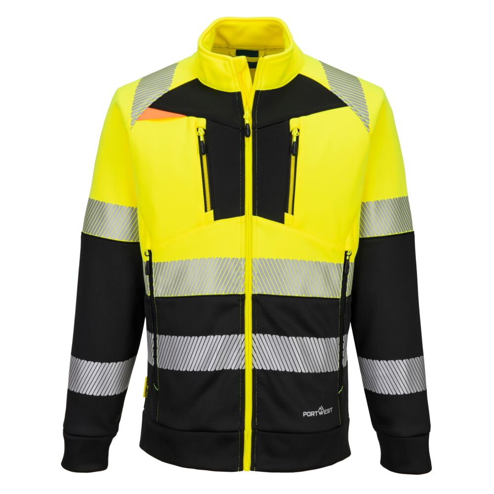 Dx4 Hi Vis Class 1 Funnel Neck Zipped Sweatshirt |  Portwest