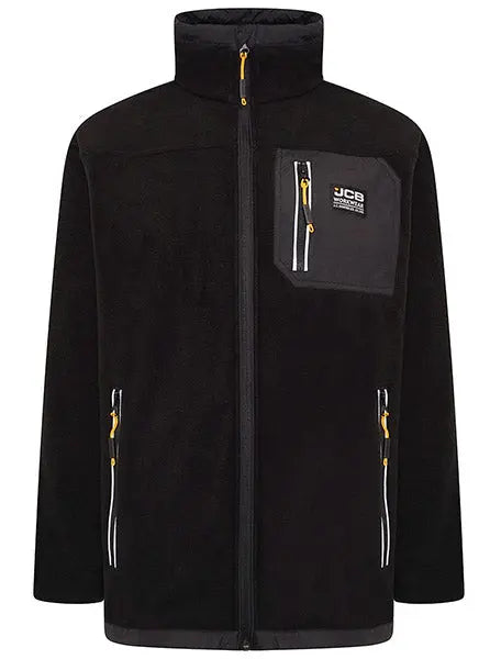 Jcb Workwear Trade Fleece Full Zip Dy2 Q - Black - Customisable Fleeces