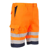 Portwest Hi Vis Contrast Shorts E043 - Orange Navy - Customisable Shorts