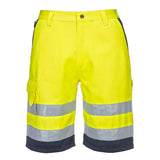 Portwest Hi Vis Contrast Shorts E043 - Yellow Navy XXXL - Customisable Shorts