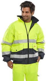 Beeswift Two Tone Hi Vis Europa Bomber Jacket Ebj - - Customisable Bomber Jackets