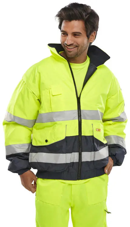 Beeswift Two Tone Hi Vis Europa Bomber Jacket Ebj - - Customisable Bomber Jackets