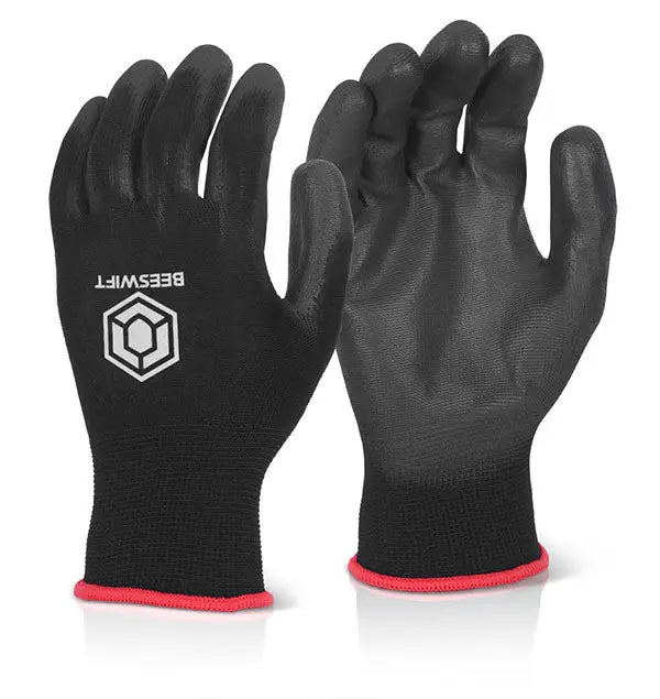 Beeswift Pu Coated Gloves Ec9 N - Black - Customisable Polyurethane