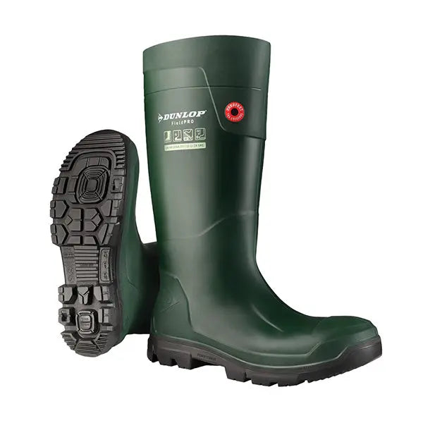 Dunlop Purofort Fieldpro Full Safety Wellington Eg62 E33 - Green 4 - Customisable Wellingtons