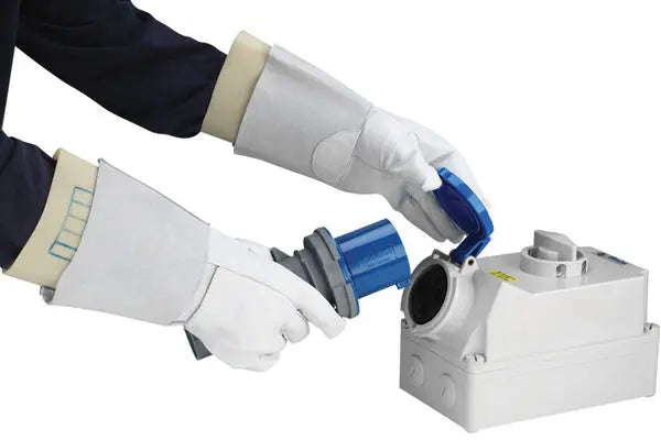 Polyco Electrician Gloves Cover Egc - White - Customisable Leather