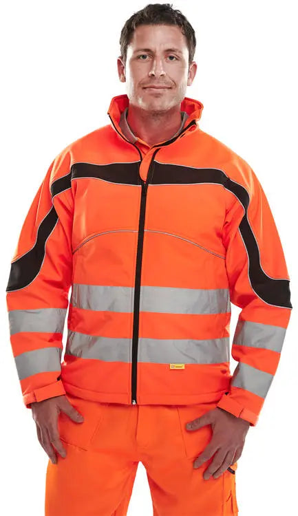 Beeswift Eton Hi Vis Soft Shell Jacket Et40 - - Customisable Jacket