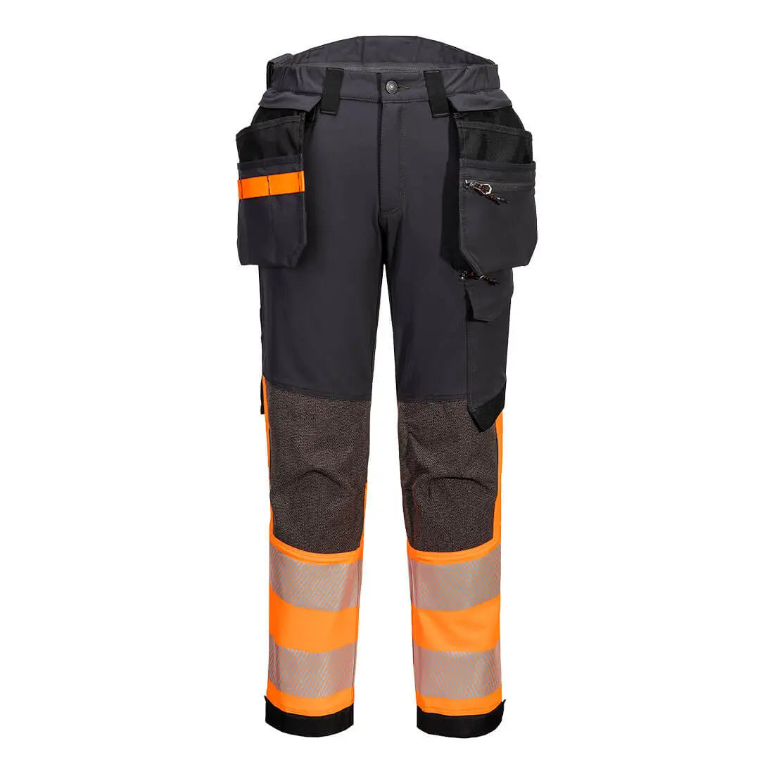 Portwest EV4 Hi-Vis Stretch Detachable Holster Class 1 Trousers EV442 - Orange - Customisable