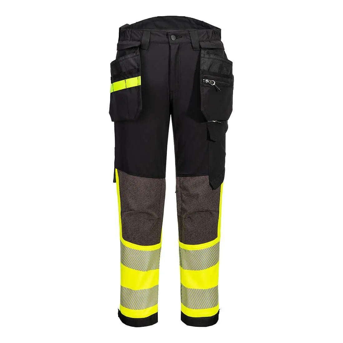 Portwest EV4 Hi-Vis Stretch Detachable Holster Class 1 Trousers EV442 - Yellow - Customisable
