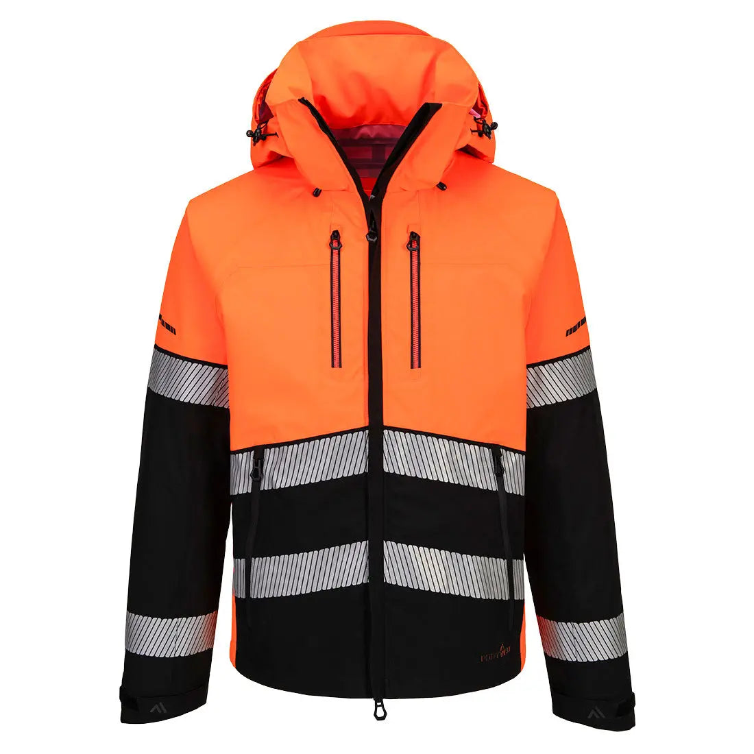 Portwest EV4 Hi-Vis Shell Jacket (3L) EV465 - Orange Black - Customisable