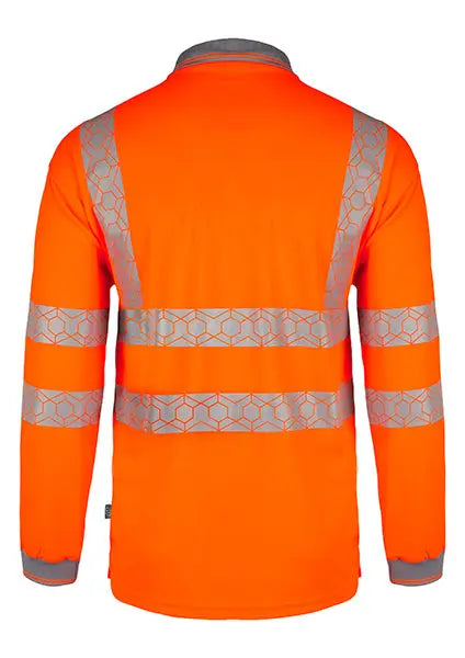 Envirowear Beeswift Envirowear Hi Vis Long Sleeve Recyclable Polo Shirt Ewcpkls - - Customisable Polo Shirts