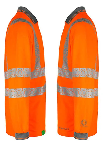 Envirowear Beeswift Envirowear Hi Vis Long Sleeve Recyclable Polo Shirt Ewcpkls - - Customisable Polo Shirts