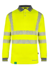 Envirowear Beeswift Envirowear Hi Vis Long Sleeve Recyclable Polo Shirt Ewcpkls - - Customisable Polo Shirts