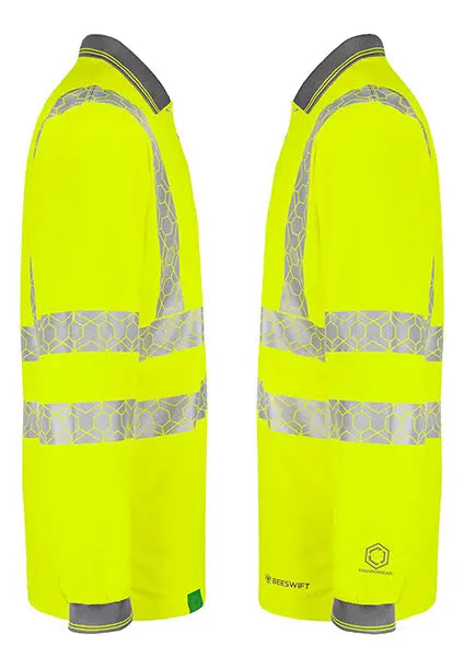 Envirowear Beeswift Envirowear Hi Vis Long Sleeve Recyclable Polo Shirt Ewcpkls - - Customisable Polo Shirts
