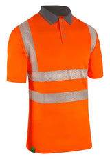 Envirowear Beeswift Envirowear Hi Vis Short Sleeve Recyclable Polo Shirt Ewcpkss - Orange - Customisable Polo Shirts