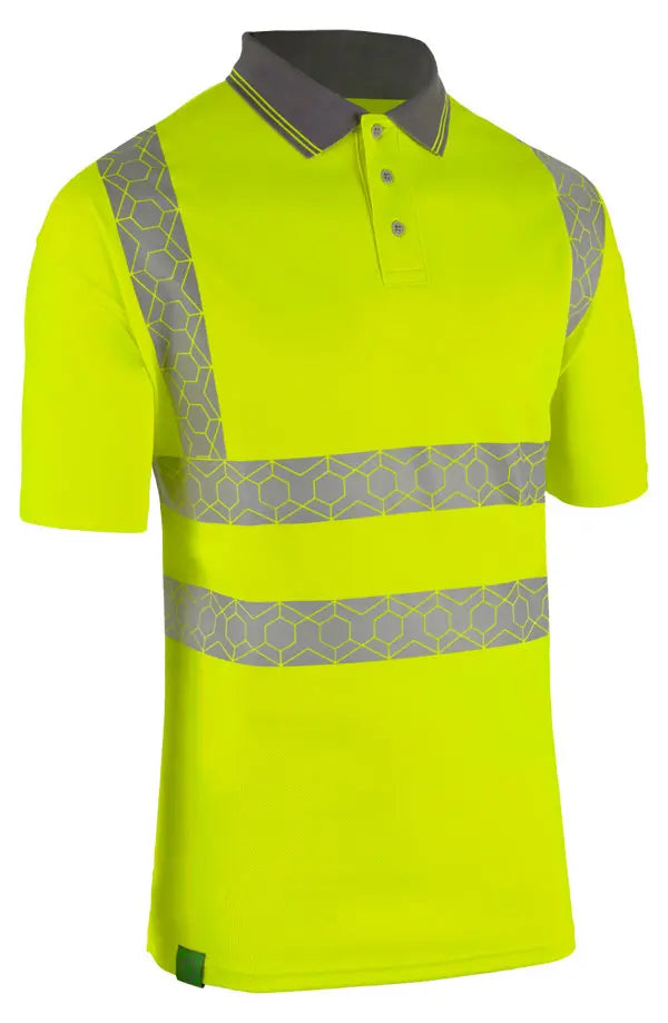 Envirowear Beeswift Envirowear Hi Vis Short Sleeve Recyclable Polo Shirt Ewcpkss - Saturn Yellow - Customisable Polo Shirts