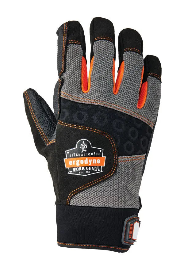 Ergodyne Full Finger Anti Vibration Glove Ey9002 - Black Grey - Customisable Anti-Vibration