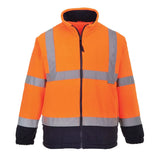 Portwest Hi Vis Contrast Fleece F301 - Orange Navy - Customisable Fleece
