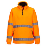 Portwest Hi Vis 12 Zip Fleece F302 - Orange - Customisable Fleece