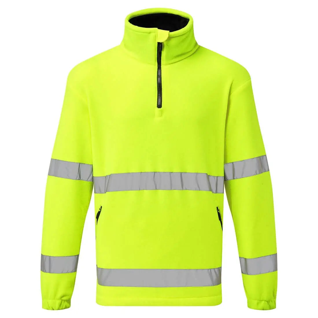Portwest Hi Vis 12 Zip Fleece F302 - Yellow - Customisable Fleece