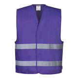 Portwest Iona Vest F474 - Purple - Customisable HV Vest