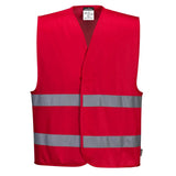 Portwest Iona Vest F474 - Red - Customisable HV Vest