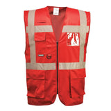 Portwest Iona Executive Vest F476 - Red - Customisable HV Vest