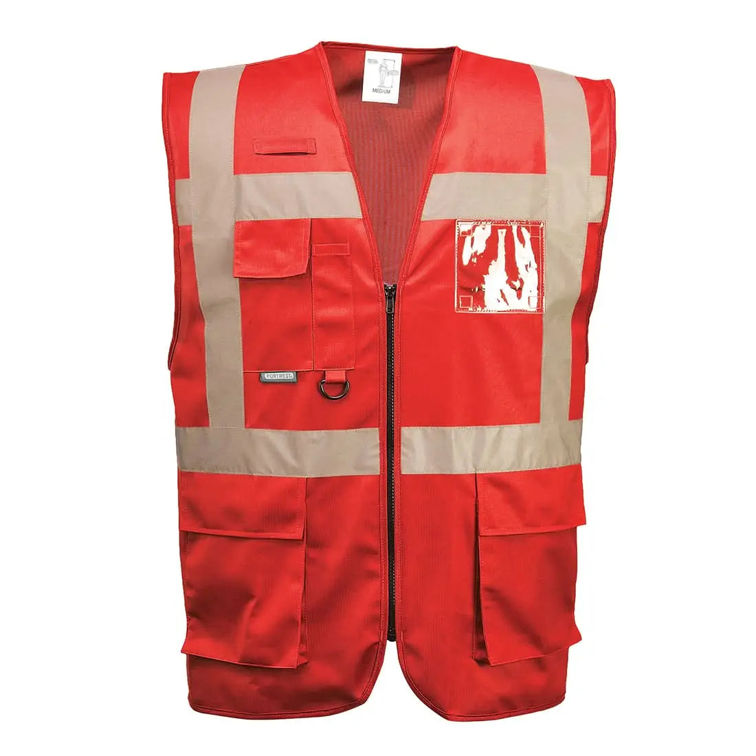 Portwest Iona Executive Vest F476 - Red - Customisable HV Vest