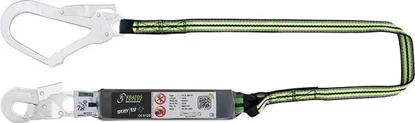 Kratos Mtr Lanyard Scaff Hook Hsfa30303 - Black Green 1.5M - Customisable Lanyards