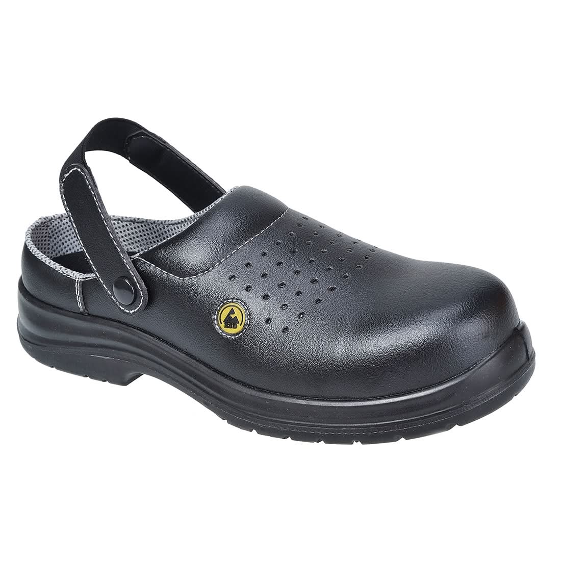 Portwest Compositelite Esd Perforated Safety Clog Sb Ae FC03 - Black - Customisable Sandal & Slip-Ons