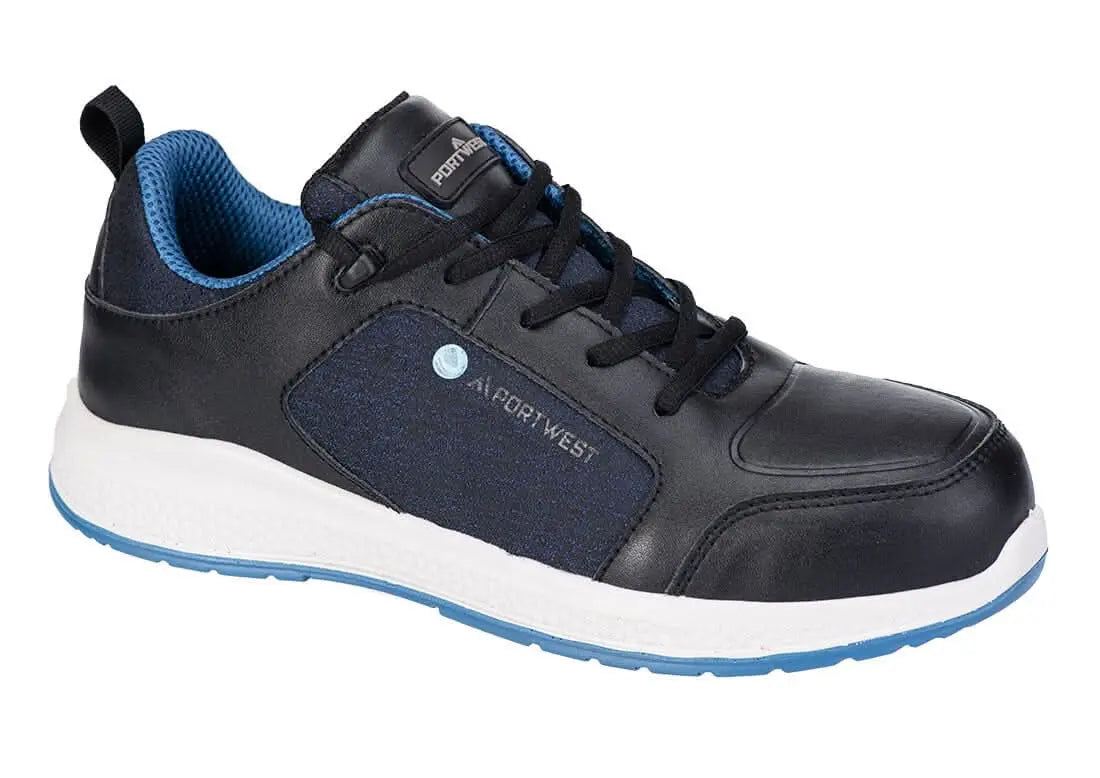 Portwest Eco Composite Trainer S3S Sr FC07 - Black Blue - Customisable Trainers