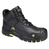 Portwest Composite Action Leather Mid Boot S3S Esd Hro Sr Sc Fo FC18 - Black Yellow - Customisable Boots