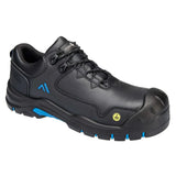 Portwest Composite Action Leather Low Shoe S3S Esd Hro Sr Sc Fo FC19 - Black Blue - Customisable Shoes